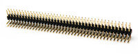 Ver informacion sobre 2.54mm TIRA DE 40 PINS, DAURATS, DOBLE, ACOLZATS 90º, LONGITUD DELS PINS 14.5mm