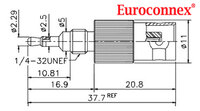 BNC Femelle - 2.5 Mono Mâle