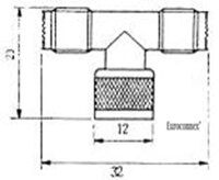 T-TYPE MINI UHF MALE TO DOUBLE FEMALE