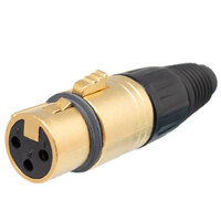 3P  MIC FEMALE CONNECTOR, GOLD PLATED