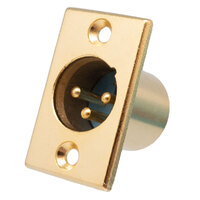 3P MIC M.CONNECTOR CHAS.MOUNT, GOLD PLATED