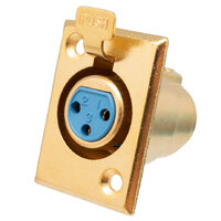 6P MIC F.CONNECTOR CHAS.MOUNT, GOLD PLATED