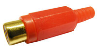 RCA PHONO JACK, GOLD PLATED, RED