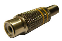 RCA Femelle Métallique, Câble5-6mm, Lignes jaunes