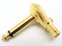 RIGHT ANGLE 6.35 MONO PLUG, GOLD PLATED