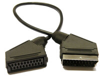 SCART PLUG TO SCART JACK, 21P., ALL PINS CONNECTED, 0,5m