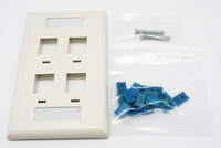 Ver informacion sobre KEYSTONE SINGLE WALL PLATE, 4 OUTPUT, WHIT ICON, WHITE COLOR