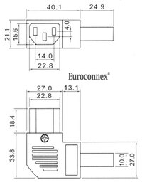 Connecteur coudé IEC C13 (femelle)
