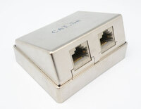 SHIELDED 45degrees SURFACE MOUNT BOX, DOUBLE PORT, WHITE, CAT.5e, RJ45, 50U"