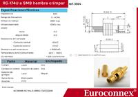 RG-174U, SMB Femelle à sertir, doré