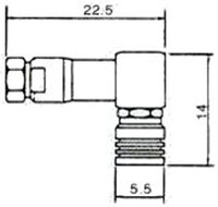 RG-174U, RIGHT ANGLE SMB MALE CLAMP TYPE