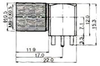 1.6/5.6  MACHO ACODADO, PARA CIRCUITO IMPRESO