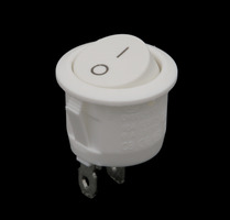 Interruptor blanco redondo tipo rocker (SPST) ON-OFF, Ø20mm, 125V 10A (250V 6A)