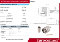 RG58 / LMR200, R/P TNC Macho Crimpar, PTFE