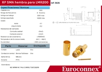 RG58 / LMR200, R/P SMA Femelle à Sertir, PTFE