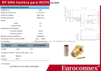 RG174 / LMR100, R/P SMA Femella Crimpar, PTFE