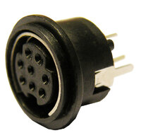 8P MINI DIN SOCKET, FOR PRINTED CIRCUIT