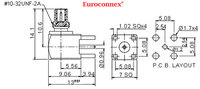 SMC Femelle PCB, Couder, doré