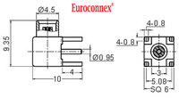 RIGHT ANGLE MCX FEMALE PCB MOUNT