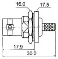 RG-174, BNC FEMALE BULKHEAD, CRIMP TYPE