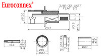 RG-58, BNC FEMALE BULKHEAD, CRIMP TYPE