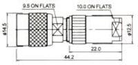 TNC MASCLE PER CABLE 8mm