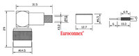 RG-58U/LMR200, RIGHT ANGLE TNC MALE CRIMP TYPE (1P/BAG)