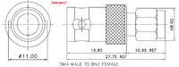 SMA MALE (NORMAL) - BNC R/P FEMALE