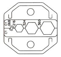 Crimping tool for F connectors with RG59, 62, 6 cables