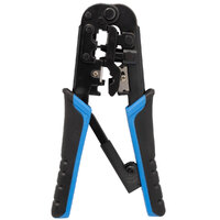 DUAL-MODULAR PLUG CRIMPS, STRIPS & CUTS TOOL, RJ45/8P8C, RJ12/6P6C, RJ11/6P4C, 4P4C&4P2C