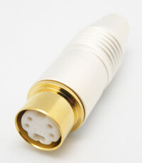 4P MINI DIN JACK, GOLD PLATED