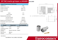 R/P LMR400/RG213, TNC Mâle à Sertir, PTFE