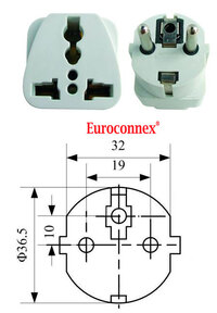 Adaptateur Universel pour Espagne, Allemagne et France, 250V 10-16A, économique