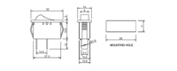 Interrupteur 2P. (SPST) ON-OFF,  250V 16A