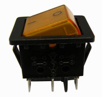 Ver informacion sobre INTERRUPTOR LUMINOSO 6P. (DPDT) ON- ON, 250V. 15A, COLOR AMARILLO