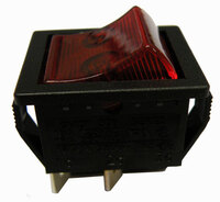 Interrupteur Lumineux 4P. (DPST) ON- OFF, 250V. 16A, couleur rouge
