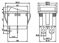 INTERRUPTOR LLUMINOS 4P. (DPST) ON- OFF, 250V. 6A, COLOR GROC