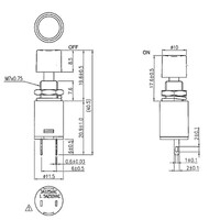 PULSADOR, INTERRUPTOR ON-OFF, 125V. 3A (250V. 1.5A), COLOR NEGRO