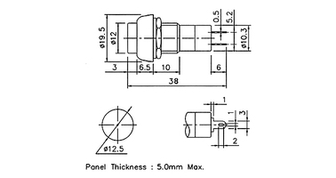 PUSHBUTTON SWITCH,OPEN & CLOSE TYPE, 125V. 3A, YELLOW COLOUR