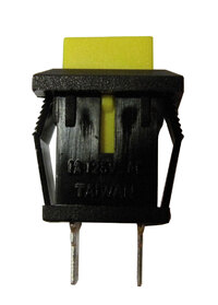 SQUARE PUSHBUTTON SWITCH,OPEN TYPE, 125V. 1A, YELLOW COLOUR