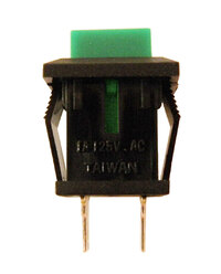SQUARE PUSHBUTTON SWITCH,OPEN TYPE, 125V. 1A, GREEN COLOUR