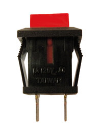 SQUARE PUSHBUTTON SWITCH,CLOSE TYPE, 125V. 1A, RED COLOUR