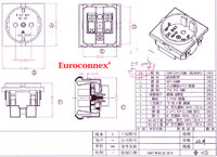 Wall Power Socket, 16A 250V, EU plug