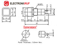 PUSHBUTTON SWITCH ON-OFF, 125V.- 3A, BLUE