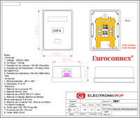 HALF-SHIELDED SURFACE MOUNT BOX, SINGLE PORT,  WHITE, Cat.6, RJ45, 50U"