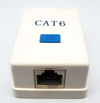 HALF-SHIELDED SURFACE MOUNT BOX, SINGLE PORT,  WHITE, Cat.6, RJ45, 50U"