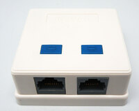 Ver informacion sobre DOUBLE SURFACE MOUNT BOX, WITH PC BOAR,  WHITE, Cat.6, RJ45, 50U"