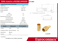 RG58, SMA Mâle à Sertir, Doré