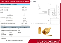 RG174, SMA Macho Crimpar, Dorado