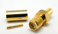 RG174, SMA Female Crimp type, Gold Plated